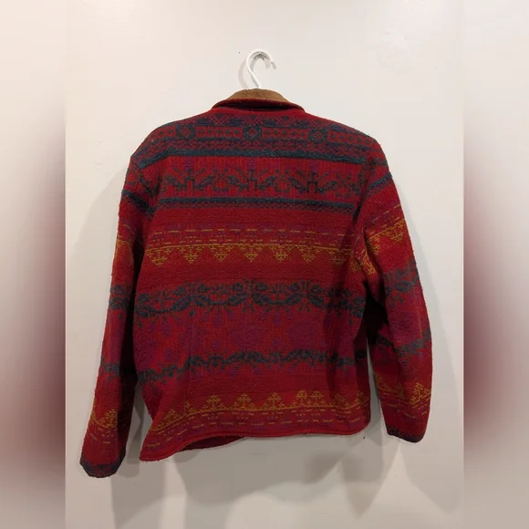 Vintage Southwestern Wool Jacket Suede Leather Trim Made in USA Women’s L - Picture 4 of 11